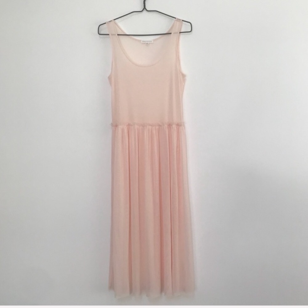Socialite Nordstrom sheer blush pink midi dress